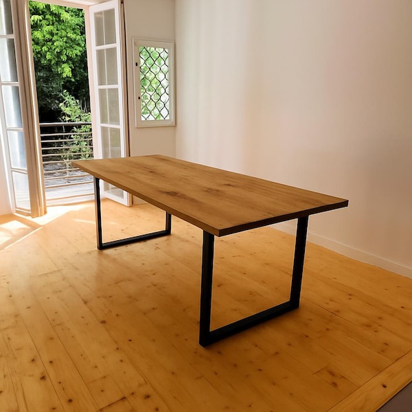 Dining Table Oak Wooden Table Solid Wood Tree Edge Tree Table Oiled ...