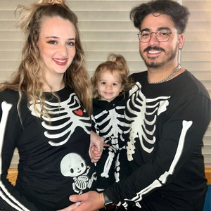 Pregnant Halloween Skeleton Costume Maternity Baby Halloween Shirt and ...
