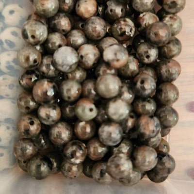 Natural Green Jade Stone Beads Round Gemstone Loose Bead for Jewelry Making DIY Bracelet Necklace Gems Materials 4/6/8/10/12mm - 36