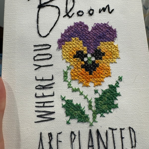 Pansy Cross Stitch Pattern Instant Download PDF Beginner Pattern Etsy