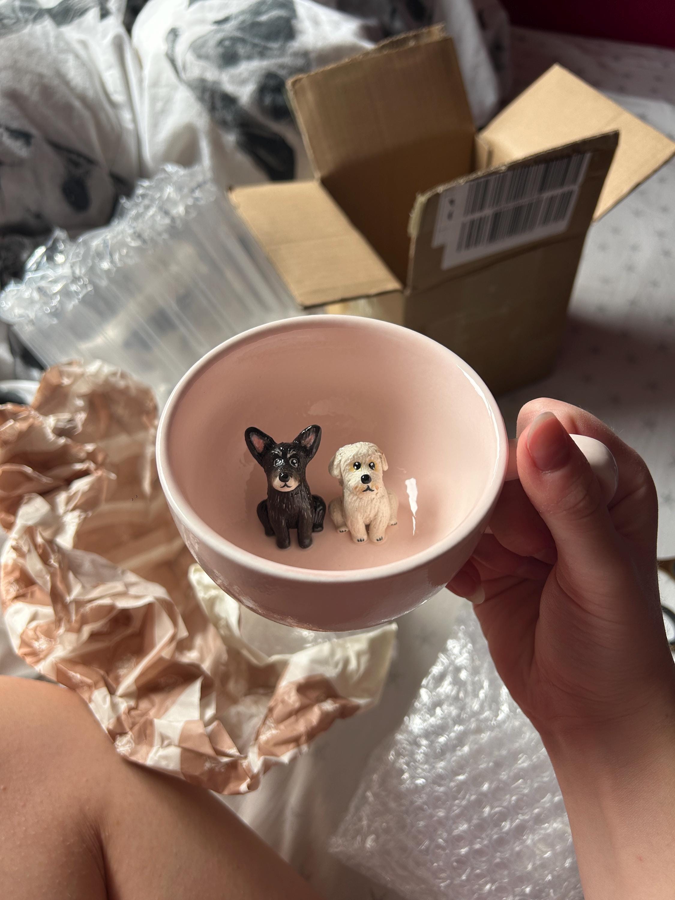 Custom Pet Ceramic Mug Personalized Handmade Dog Mug Custom Color Pet Lover Gift Special Coffee Cat Mug Handpainted  Peekaboo Espresso Mug