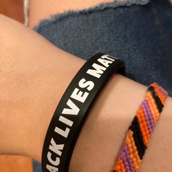 Black Lives Matter Silicone Wristband Black Bracelets & Bangles Silicona Pulseira, 100/pack main image 1