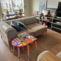 Red White Abstract Funky Colorful Side Resin Coffee Tables,maximalist ...