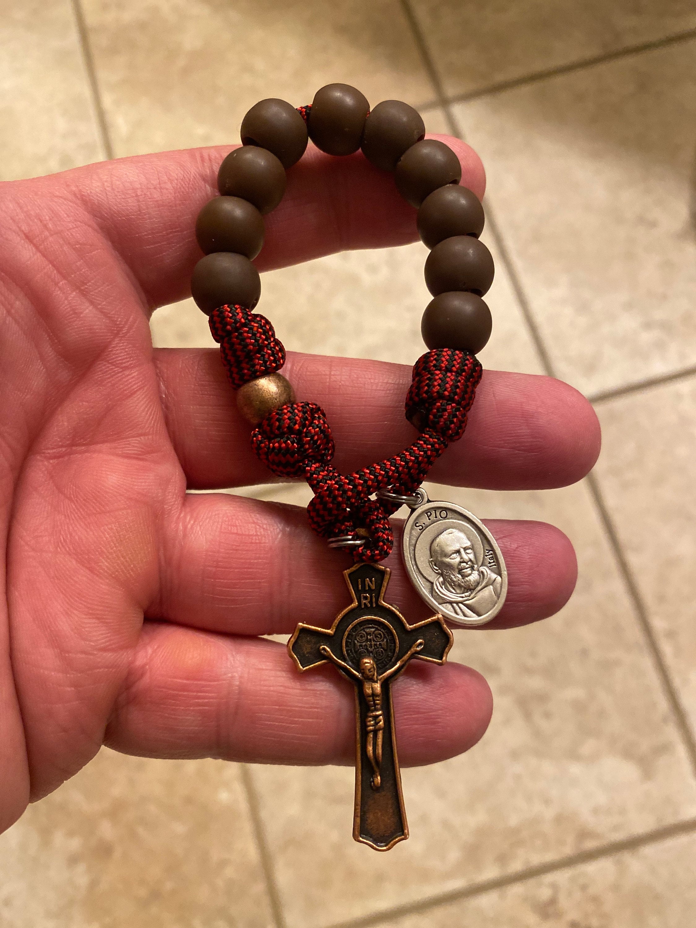 Rugged Rosaries® Saint Michael Pocket Catholic Rosary - Paracord Rosary