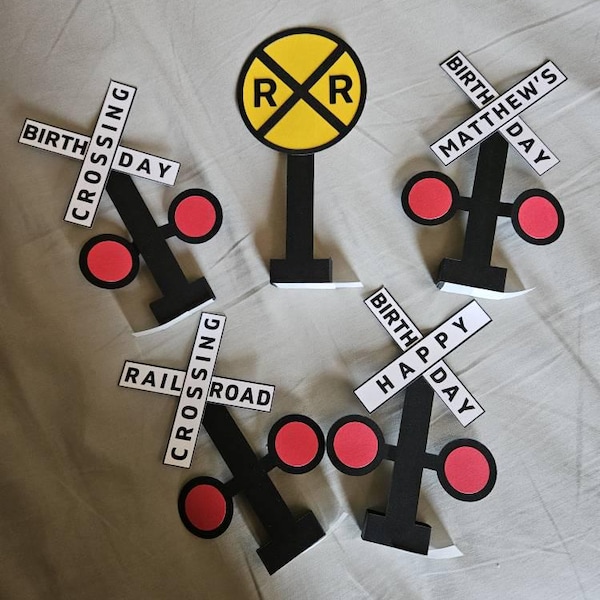 Mini Train Sign Personalized Railroad Crossing Sign Mini Table Top Railroad Crossing ...