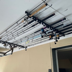 21 INSHORE Fishing Rod Rack Holder Garage Ceiling or Wall Mounted