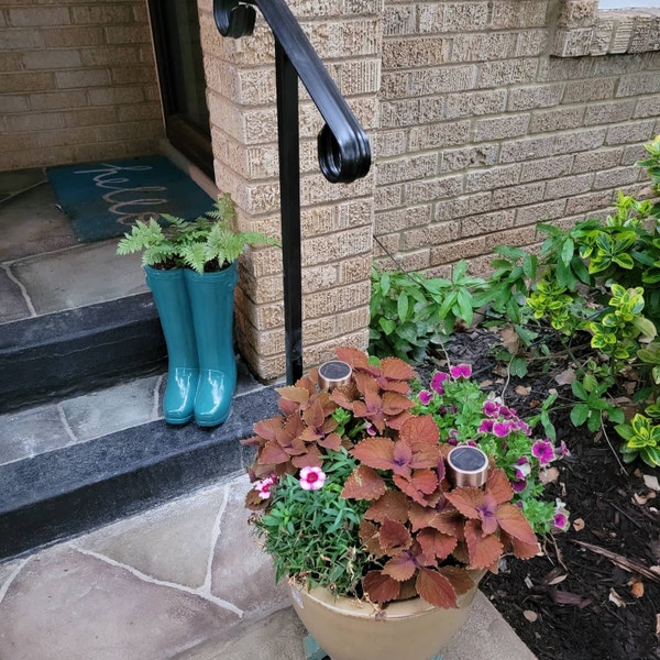 Single Post Ornamental Hand Rail 1 or 2 Step Railing for Stairs Steel ...