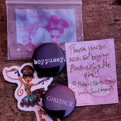 Loustat gay Son and thot Daughter 32mm Pin Set - Etsy