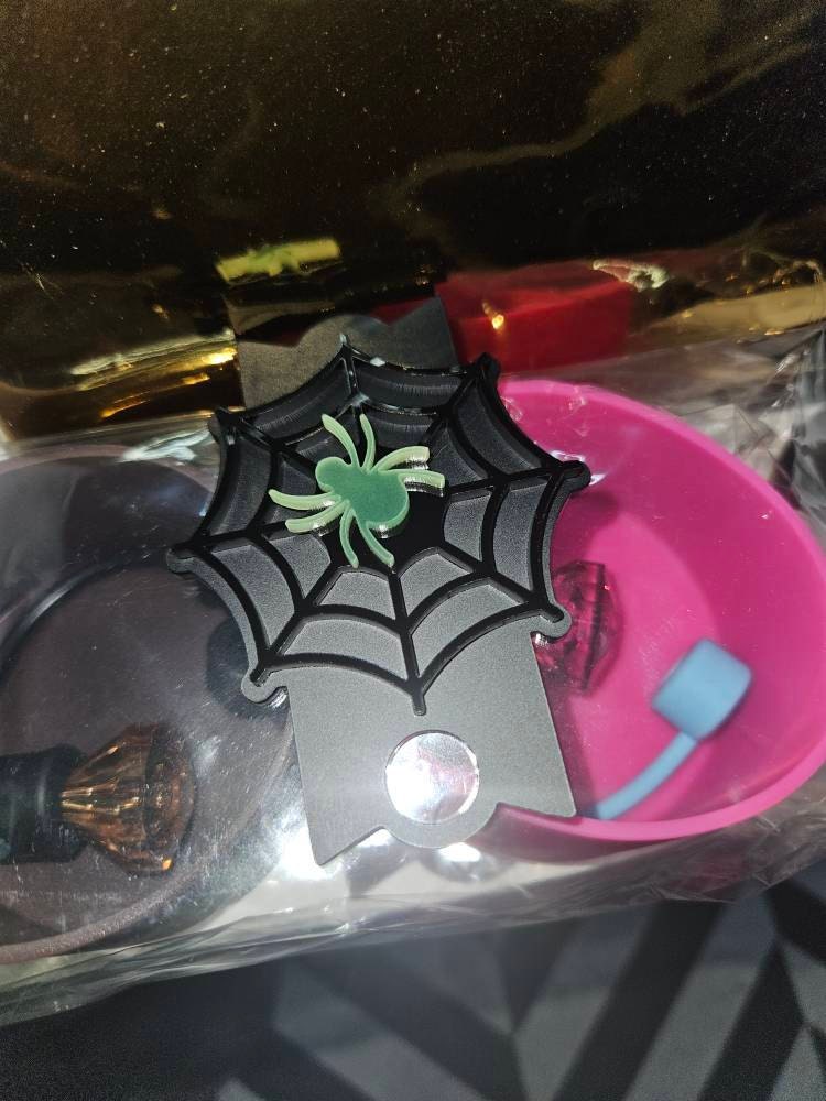 Glow In The Dark Spider Web Halloween Tumbler Topper | 20, 30oz, 40oz, or 64oz Stanley Quencher| Accessory Tag Plate Stanley Flowstate h2.0