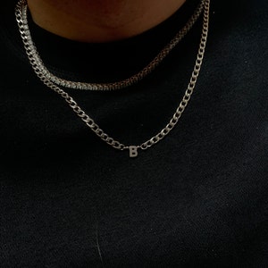 Silver Letter Necklace for Boyfriend.men Initial Gift. - Etsy