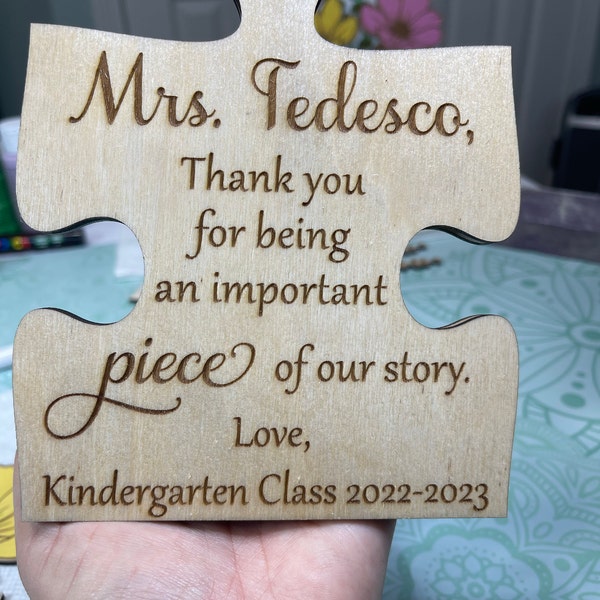 Puzzle Piece Sign for Teacher Gift - Gift Card Holder - Laser File SVG ...