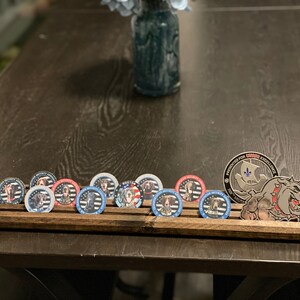 36 Coin Challenge Coin Holder Mahogany Stain-vet Made ships - Etsy