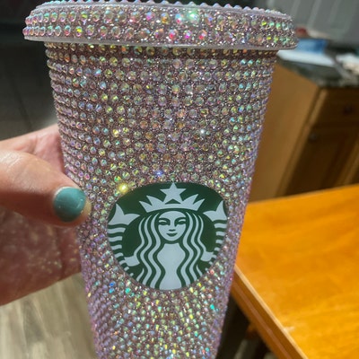 Crystal AB Rhinestone Starbucks 24 Oz Reusable Cold Cup - Etsy