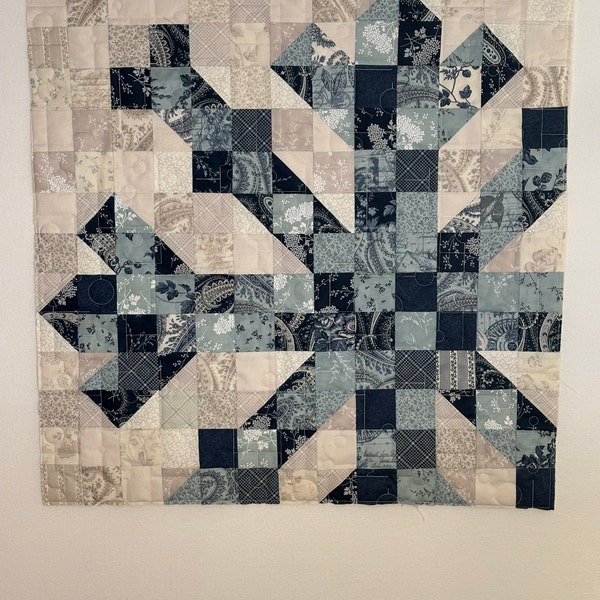 Snow gnomes quilt easy quilt pattern for beginners pdf gnome quilt blue