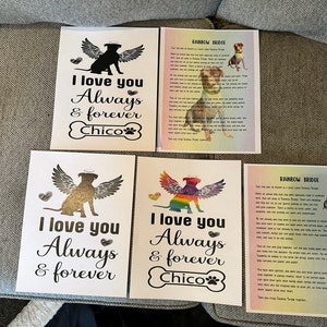 Rainbow Bridge Poem Digital Print - Pet Loss Memorial Print - Sympathy ...
