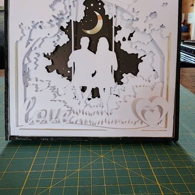 Rectangle 3D Shadow Box Frame Template SVG Silhouette Light Box Cut ...