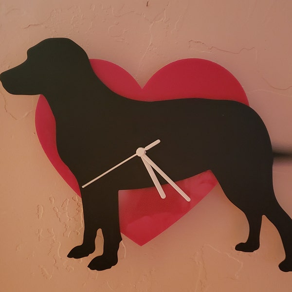 Wagging Tail Labrador Dog - Black & Yellow Silhouette - Wall Clock - Etsy