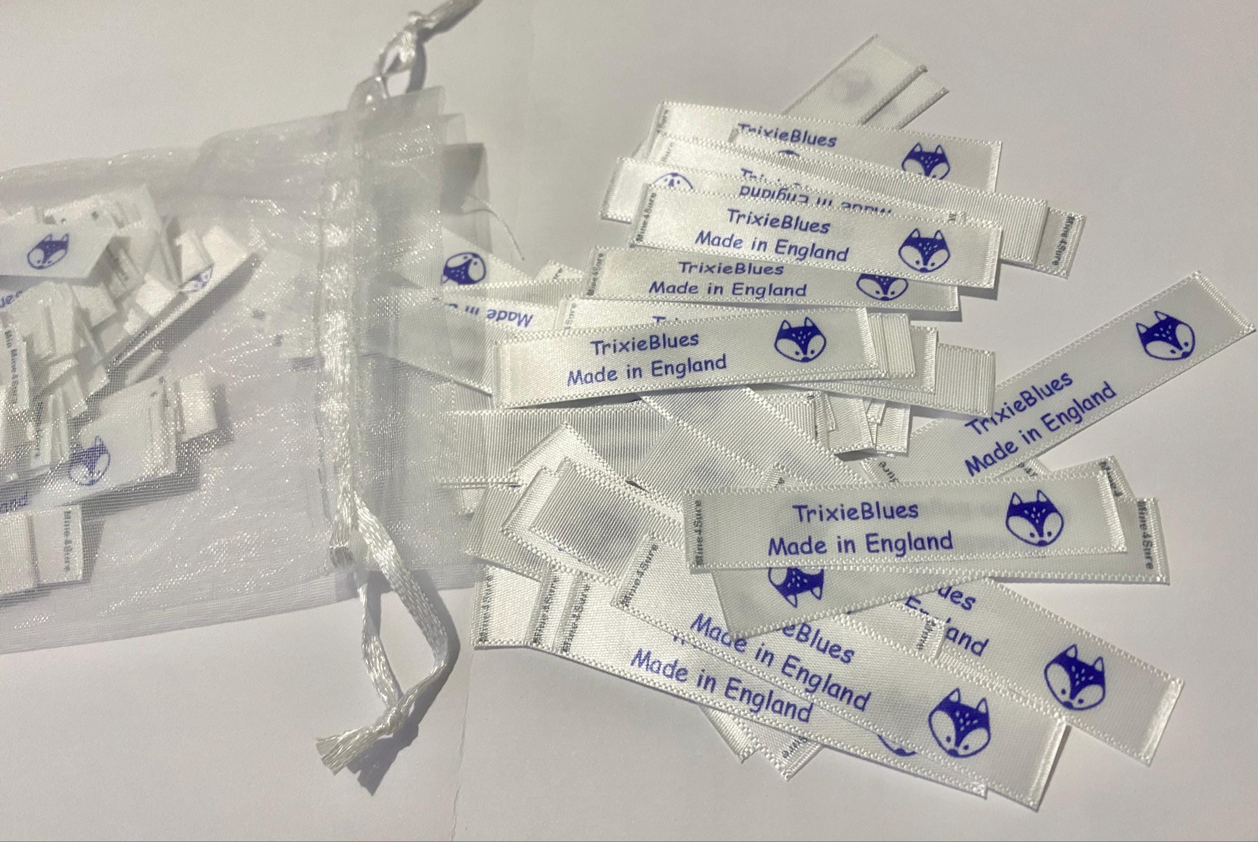 Satin sew on labels - Font Comic (Dims 61x12mm - 2.40x0.472 inch)