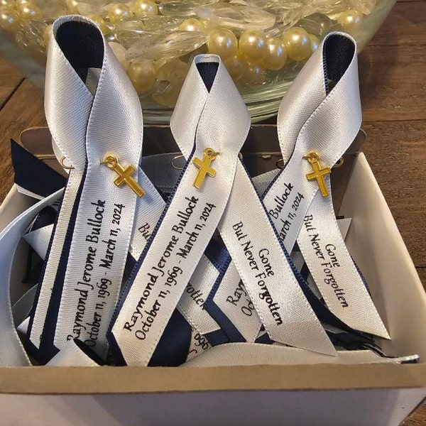 Custom Memorial Ribbons Pinned and Ready to Wear , Lapel Ribbons ...
