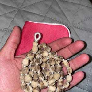 Tulsi Mala - Decreasing Bead Size - Rough Tulsi Japa Mala Knotted