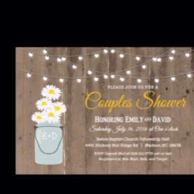 Rustic Mason Jar Shower Printable Invitation Couple / Bridal - Etsy