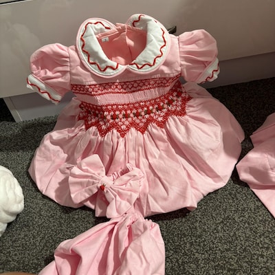 Smocked Chest Bishop Sleeve Long Flared Dress