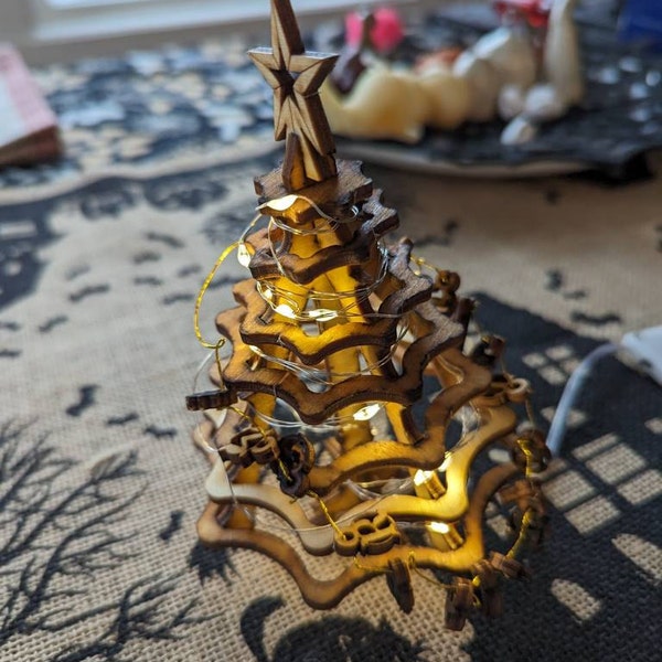 Christmas Tree Kit. Miniature Wooden Desktop Tree Made From a Single ...