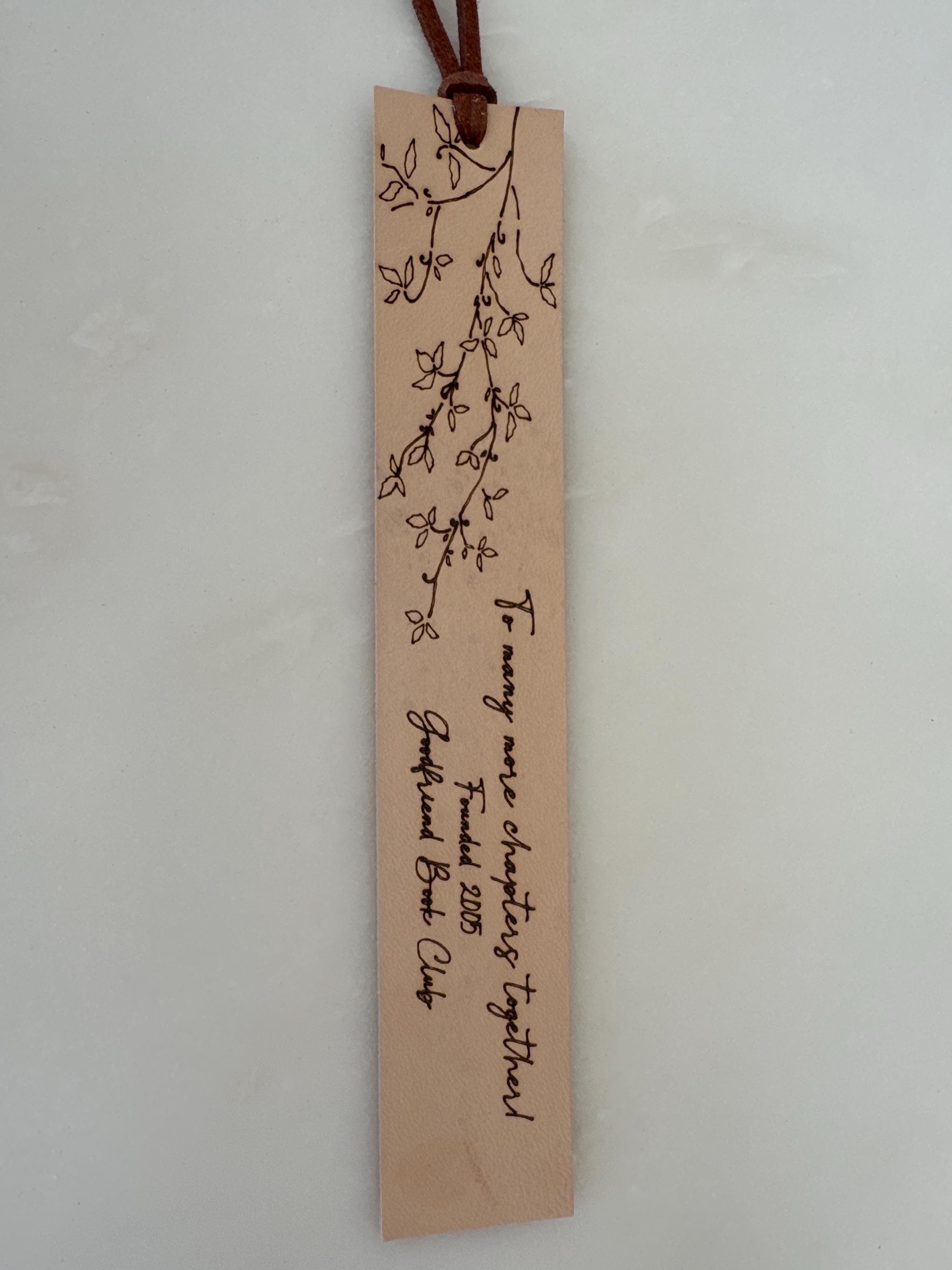 Leather Bookmark, Personalized Gift, 3 Years Anniversary, For Men, For Women, Wildflower, Olive Branch, Willow, Enjoy The Next Chapter, Gift