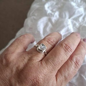 天然ハーキマーダイヤモンドリング、925スターリングシルバーリング