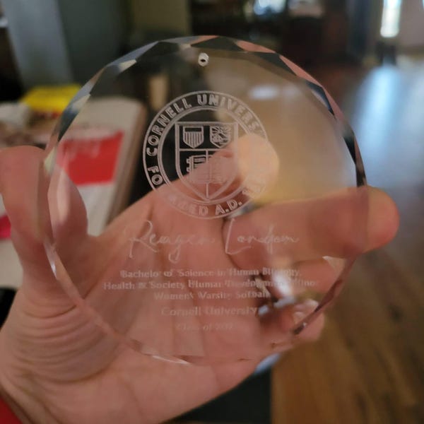 Custom College Logo Graduation Ornament - Engraved Grad Gift for ...