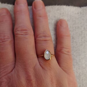 Customer photo from Shayna35, Rain Drop Moonstone Ring in Yellow Gold