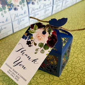 Printable OR Printed Green and Gold Wedding Favor Gift Tags | Etsy