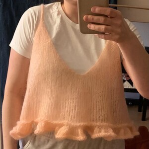 Knitting Pattern - Frill Seeker Camisole Vest | Mini Mohair
