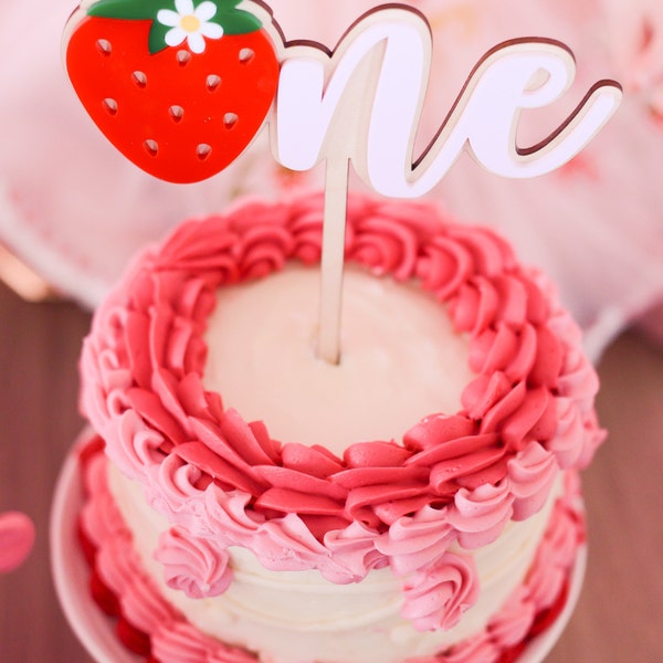 Strawberry Cake Topper | Berry First Birthday | Sweet One Strawberry ...