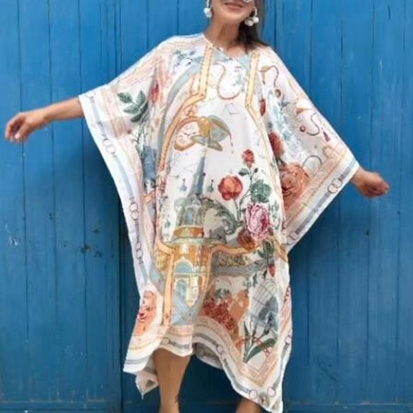 Deep Blue Silver Drop Kaftan main image 0