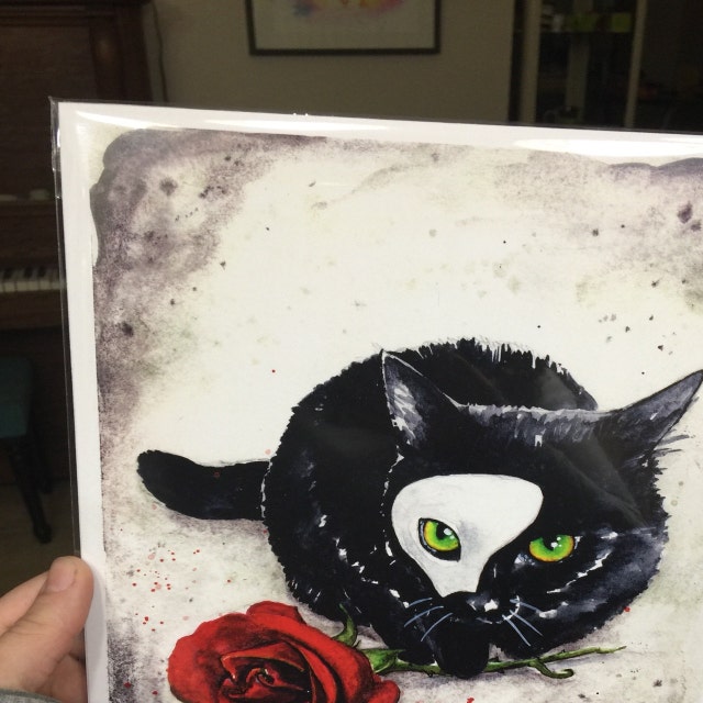 幻の子猫：水彩画による黒猫のファインアート - Etsy 日本