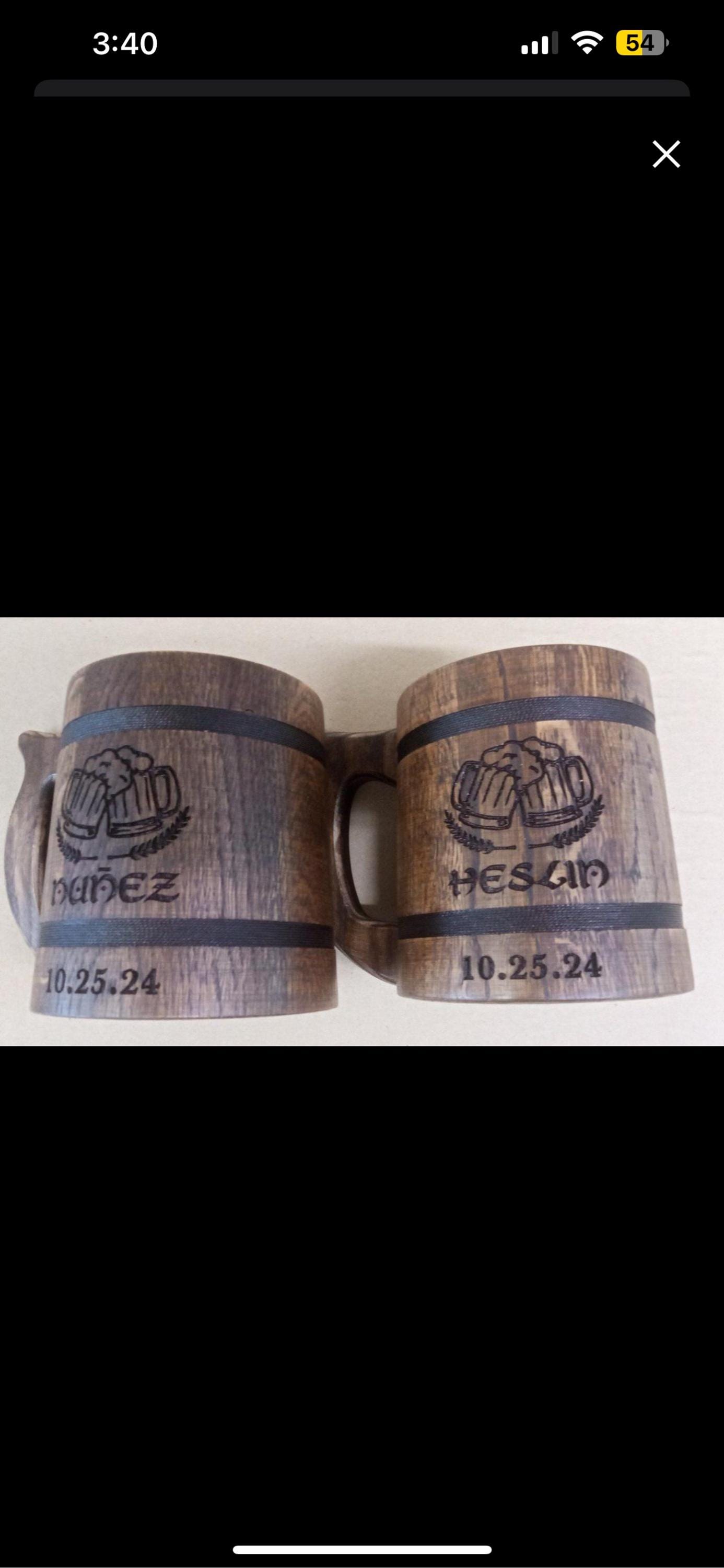 Personalized Groomsmen Beer Mug Custom Wooden Stein, Customizable Best Man Gift from Groom Engraved Wood Tankard, Wedding Gift for Father