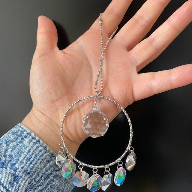 20mm Round Crystal Suncatcher with Turqouise, Sterling Silver and Cora –  Soul's Talisman Crystals