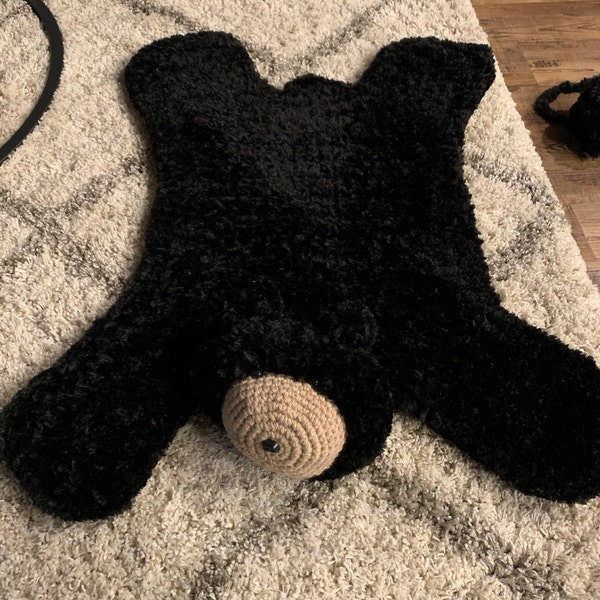 Fake Bear Rug Pattern Crochet Pattern for Faux Bear Skin Nursery Rug or Photo Prop | DIY ...