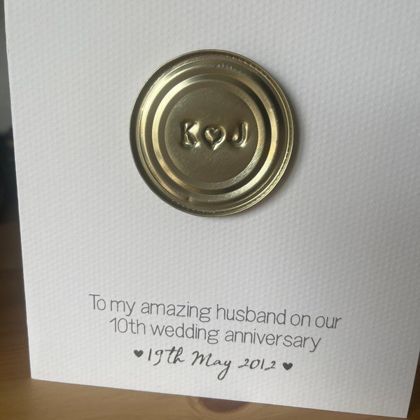 10th Wedding Anniversary Card - Personalised | 10 Years Married ...
