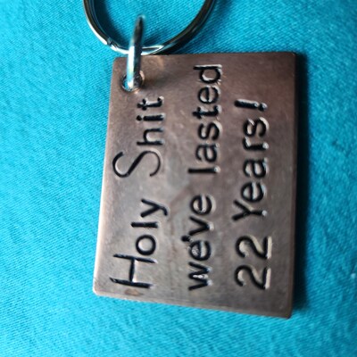 Beeshion '11 Years & I Steel Love You' Keychain - 11th Anniversary Gift For Him Or Her