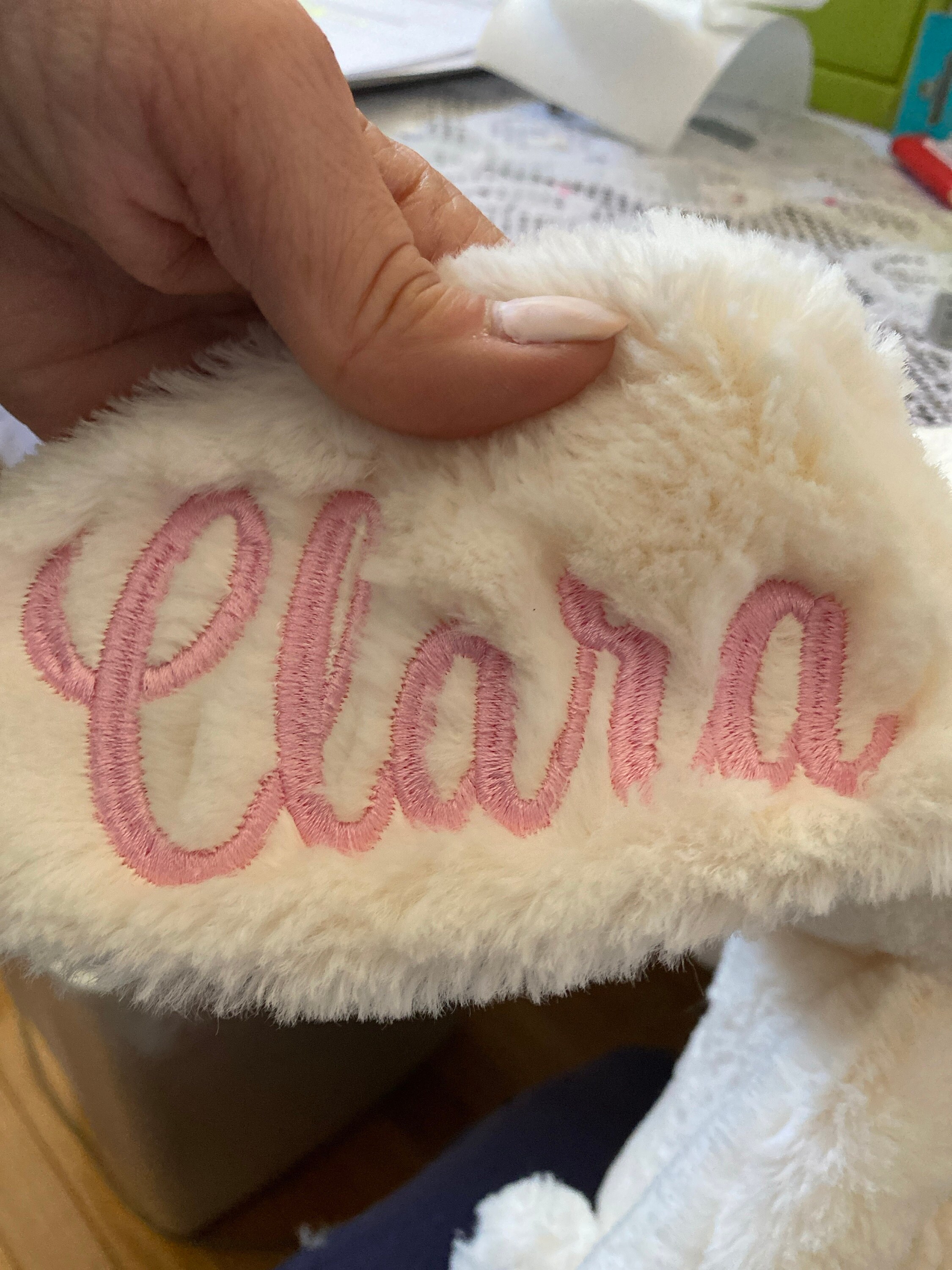 Customer photo for Katelyn - Embroidery font