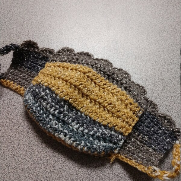 Crochet Face Mask With Shell Stitch Crochetlyn - Etsy