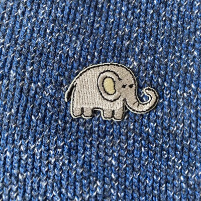 Baby Elephant Applique Patch - Embroidered Iron-On Animal Badge, 2-3/8 Inches