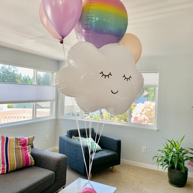 KatchOn, Rainbow, Sun and Clouds Party Balloons Set - 31 Inch, Pack of 7 |  Big Rainbow Mylar Balloons, Cloud Balloons for Clouds Decorations | Sun