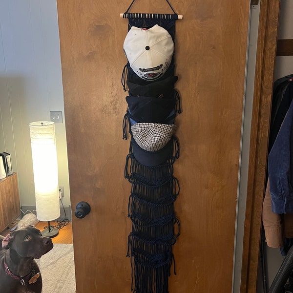 Baseball Hat Rack, Macrame Hat Hanger, Gift for Him, Hat Rack Macrame ...