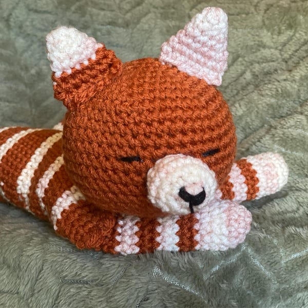 Stiped Cat Pattern Crochet Cat Pattern – Sleepy Striped Amigurumi Kitty, Easy PDF Tutorial ...