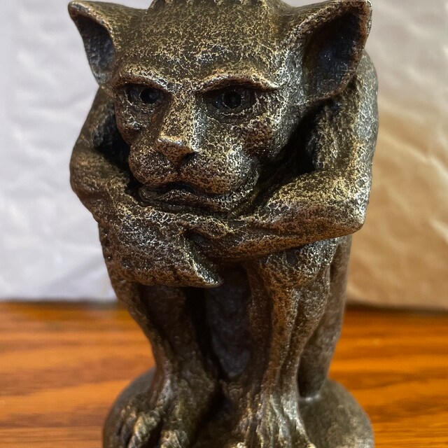 Gothic Imp Gargoyle, Small Irving in Blackened Iron, Cast