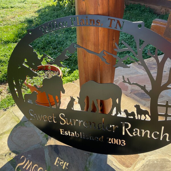 Custom Metal Western Ranch Sign - Etsy