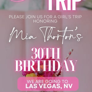 Girls Trip itinerary, itinerary template,  travel itineray, Birthday Weekend Invitation, Weekend Itinerary, Digital Schedule